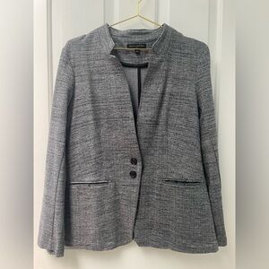 M Banana Republic Gray Collarless Tweed Blazer Jacket